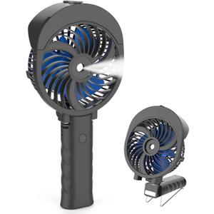 HandFan Personal Misting Fan, 55ml Large Water Tank, Poratable Handheld Rechargeable Mister Fan, Battery Operated Mist Fan, 180Foldable, 3 Speeds, for Travel, Beach, Camping, Outdoors, Makeup, Blue 