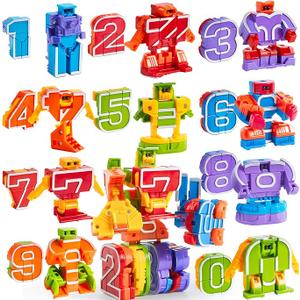 JOYIN 10 Pcs Number Robots Educational Toys, Number Robots, Action Figure Learning Toys, Easter Basket Stuffers, Birthday Gifts for Kids Boys Girls 3 4 5 6 Years Old