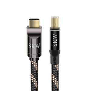 SKW Audiophiles USB Printer Cable Type C/USB C to USB B High Speed DAC Decoder Cable 3.2ft/1M