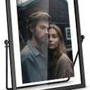 Hoteam 12 Pack 5 x 7 Inch Floating Frame Glass Photo Frame Collection Vintage Metal Minimal Ornate Easel for Pictures Photos Desk Tabletop Display (Black)