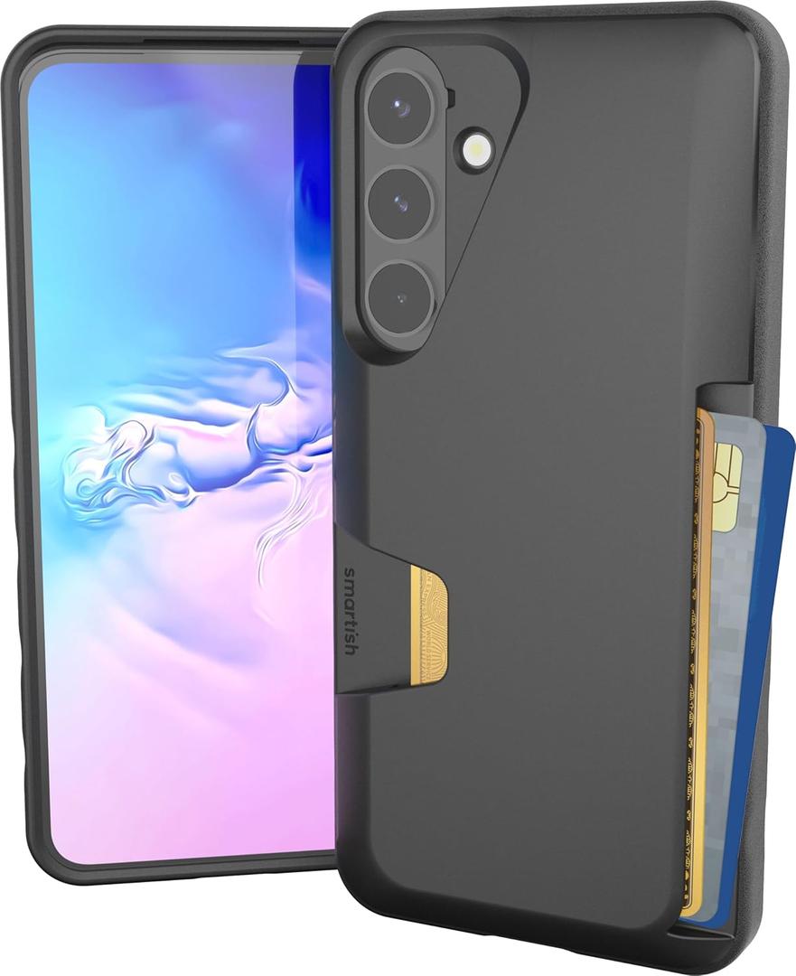 Smartish Galaxy S24 Plus Wallet Case - Wallet Slayer Vol. 1 [Slim + Protective] Credit Card Holder - Drop Tested Hidden Card Slot Cover Compatible with Samsung Galaxy S24+ - Black Tie Affair