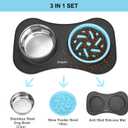 Anipaw Slow Feeder Dog Bowls 3 in 1 Stainless Steel Food and Water Bowls with Non-Spill and Skid Silicone Mat to Slow Down Eating for Large Medium Small Breed Size Dogs and Cats
