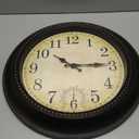 Outdoor Clock 18 Inch Large Wall Clocks with Thermometer for Living Room Patio Pool Garden-Retro Style (Bronze)