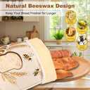 2 Pack Reusable Beeswax Bread Bags for Sourdough, 17 in x 13 in Bread Bags for Homemade Bread, XL Natural Beewax Lined Bread Bag, Freezer Friendly Freshness Preservation for Food Storage