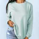 Dokotoo Women's Casual Crew Neck Sweatshirt Loose Soft Long Sleeve Pullover Tops (Teal, XL)