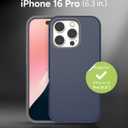 ZAGG SoHo Snap Case for iPhone 16 Pro - MagSafe Compatible, 10ft Drop Protection, Graphene-Infused, Wireless Charging, Eco-Friendly, Two-Tone Design, Navy Blue Gray