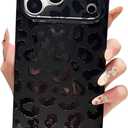 Jmltech for iPhone 17 Pro Max Case Cheetah Print Leopard Women Rectangle Edge Shockproof Protective Drop Protection Phone Cases for iPhone 17 Pro Max Black