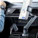 eSamcore Tablet Holder for Car, for iPad Stand Cup Holder Car Mount with 1.57" Depth Large Clamp 15" Height Adjustable Tab Mount Holder for 6"-12.9" Cell Phone iPhone Travel iPad Accessories