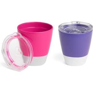 Munchkin Splash Cups & Trainer Lids, 7oz, Purple/Pink