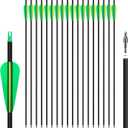 30" 18Pcs Archery Carbon Arrows Practice Hunting Arrow with Removable Tips Shaft Spine 500 for Both Compound Bow and Recurve Bows