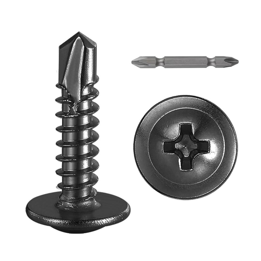 (300Pcs)#8x3/4" for Sheet Metal Self-Tapping Screws 410 Black Stainless Steel Truss Head High-Strength Quick Tapping