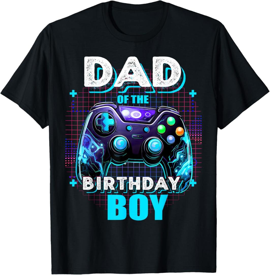 Dad of The Birthday Boy Matching Video Game Birthday Party T-Shirt, XL