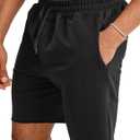 Ouber Men's 7'' Gym Workout Sweat Shorts Bodybuilding Running Training Jogging Shorts (Black, M)