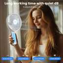WSKEN Desk Fan Small Quiet - 180 Foldable Portable Fan with Battery Operated, 6 Inch Rechargeable Handheld Fan, 20H Max Cooling Time, 4-Speed, Travel Essential for Outdoor, Office, Gift, White