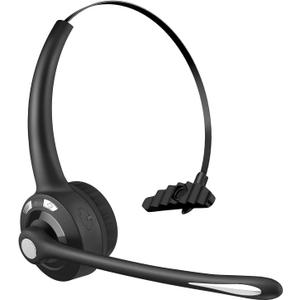 Wireless Headphones, Pro Trucker Headset, Wireless Over Head Earpiece, On Ear Car Headphones with Microphone for Truck Driver, Phones, Skype, Call Center, Office