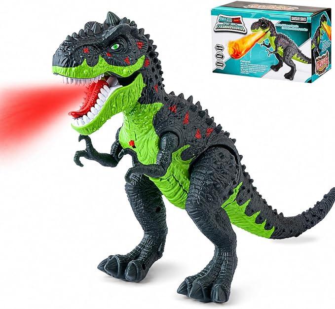 Electric Walking T-Rex Dinosaur Toys for Kids 3-5, Realistic Roars & Flame Light Dinosaur Gifts for Boys Girls Toddlers Ages 3 4 5 6 7
