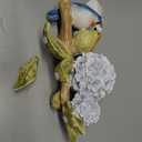 Napco Imports Decorative Home or Garden 9 x 4.5 Inch Indoor or Outdoor Tabletop Sculpture Figurine Blue and Green Bluebird and Hydrangea