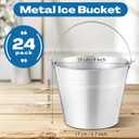 Didaey 24 Pcs Metal Beer Bucket Bulk Ice Bucket Ice Pails with Handle Champagne Soda Party Beverage Chiller for Summer Picnic Pool Wedding Party Supplies Wine Champagne Bar (9.1 x 7.1 x 6.7",Silver)