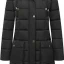 MOERDENG Women's Waterproof Long Winter Coat Thickened Down Alternative Jacket Warm Puffer Jacket Parka (XX-Large, Black)