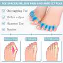 Toe Separators for Women and Men, Gel Toe Spacers for Pedicure and Foot Alignment, Comfortable Foot Care for Bunions and Overlapping Toes