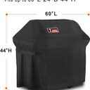 Kingkong Gas Grill Cover | Fits Weber Genesis E & S Series, Char-Broil 4 Burner | Includes Grill Brush, Tongs & Thermometer