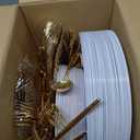 I00000 150PCS White and Gold Plastic Plates with Disposable Silverware for 30 Guests,Nice Disposable Plates,White Plastic Plates Set Include 30 Dinner Plate,30 Dessert Plate,90 Gold Cutlery for Party
