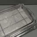 Air Fryer Basket for Oven, 2 Set Oven Air Fryer Basket and Tray with 60 PCS Parchment Papers, DEGOVIN Crisper Tray Non-stick Stainless Steel Air Fry Pans for Convection Oven(15.8" × 11" & 13" × 9.7")