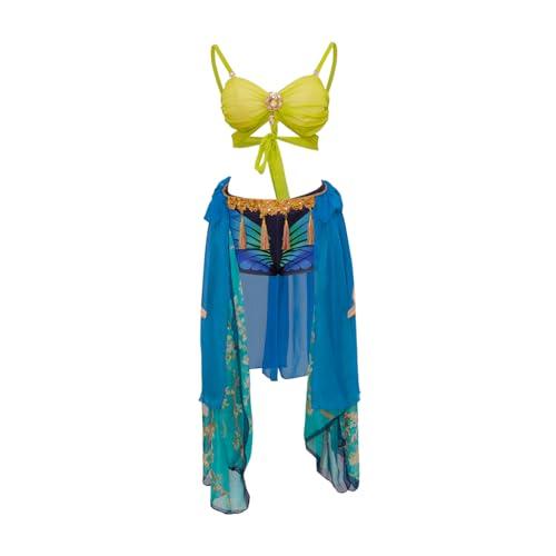 iSHOWcos Slave for You Costume Sexy Bra Blue Shorts Skirt Suit Stage Performance Dance Dress Halloween Outift (Medium)