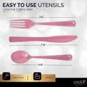 150 Pack Plastic Silverware Heavy Duty, Pink Disposable Cutlery, 50 Spoons, 50 Forks, 50 Knives, Plastic Utensils Set for Home Office School Party Picnics Weddings & More - SparkSettings
