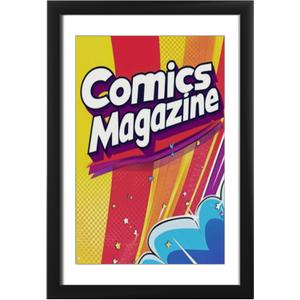 eletecpro Comic Book Frame, 1 Pack 8x12 Picture Magazine Frame with Black White Double-sided Mat, Fits Current Single Comic Book up to 6 3/4" x 10 1/4", Wall Mount or Tabletop Display, Black