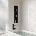 Qeke Stainless Steel Shower Niche 8" X 36", No Tile Needed Wall Niche Three-Tier, Recessed Shower Shelf for Bathroom Storage, Matte Black