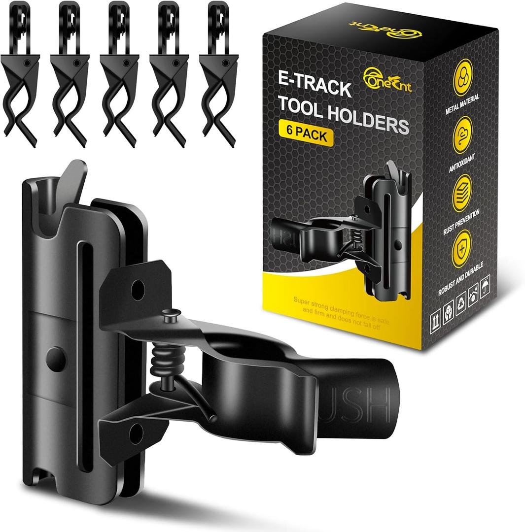 6 Pack E-Track Tool Holders |E Track Accessories for Enclosed Trailer to Keep Rakes,Shovels, Broom|e Track Tool Holder Hanger for Trailer Accessories| Tool Stabilizer for Etrack Accessories