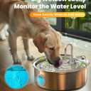 Oneisall Pet Water Fountain with 5 Set Filters, 7L/230oz Quiet Dog Water Dispenser, Stainless Steel Dog Fountain with Visual Water Level&4-Layer Filtration for Large Dogs