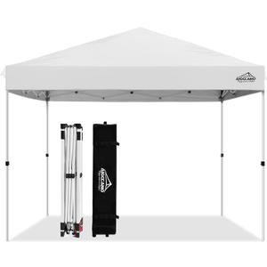 Pop up Canopy Tent,10x10 Instant Outdoor Canopy for Parties with Wheeled Bag,White (10x10 FT)
