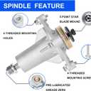 ZALANA 192870 Spindle Assembly + 195945 Pulley for Craftsman Husqvarna Ariens Poulan, Replace 187292 532187281 532187292 587819701 21546238, Mandrel for 42" 46" 48" 54" Mower Deck
