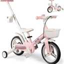 Toddler Bike with Training Wheels for Kids 1-3, 6 in 1 Balance Bike for Toddlers 2-4 with Pedals, Brake & Baskets, 12" Baby Push Tricycle for 2 3 4 5 Year Old Boy Girl Toy & Gift, Large