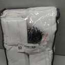 Pinch Pleat 100% Blackout Curtains 86 Inch Length 2 Panels Set Flax Linen Beige White Cream Room Darkening Soundproof Curtains Drapes with Hooks Rings Back Tab for Bedroom Living Room Track System