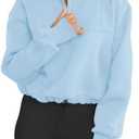 LEEDYA Women Long Sleeve Half Zip Sweatshirts Fall Oversized Trendy Hoodies Casual Thumb Hole Pullovers Y2k Clothes S