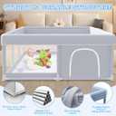 XVISHX Baby Playpen 74 x 50 Inch Play Pen Playards, Playpen for Babies and Toddlers, Baby Playard for Indoor & Outdoor Active Center Game Fence, with Skin-Friendly Fabric and Soft Breathable Mesh Grey