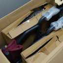 Medline Basic Steel Transport Chair - Full-Length Arms, Swing-Away Footrests, 12" Wheels - Gray/Burgundy - Durable & Convenient Mobility Aid (Red)