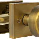 Antique Brass Door Knob Passage Door Knobs Antique Door Knobs Interior, Vintage Door Knob Square Door Knob Old Antique Door Handle for Hallway Pantry Closet Door Knob