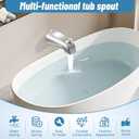 Slip On Tub Spout with Diverter, for 1/2" Copper Pipe, Compatible with Kohler GP85556 Bathtub Faucet, Bathroom Bathtub Tub Faucet Replacement, with 5/32" Hex Wrench (Polished Chrome)