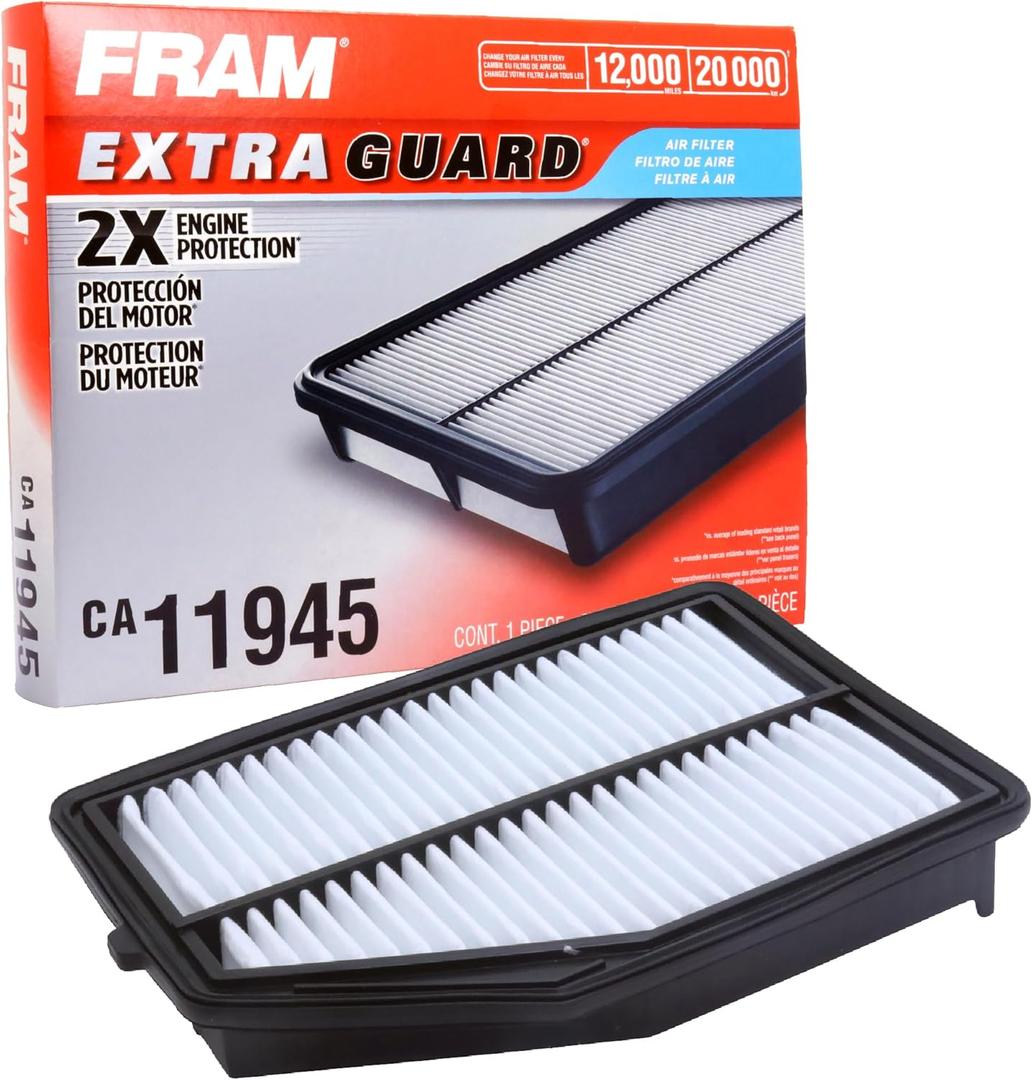FRAM Extra Guard CA11945 Replacement Engine Air Filter for Select 2015-2016 Honda CR-V (2.4L), Provides Up to 12 Months or 12,000 Miles Filter Protection (One Size)