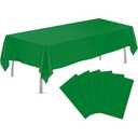 JHDZDHY 6 Pack Premium Disposable Plastic Tablecloth 54" x 108" Party Table Cloths Disposable for 6 to 8 Foot Tables Indoor or Outdoor Birthdays Weddings Christmas Anniversary Buffet Table (Green), Set of 2