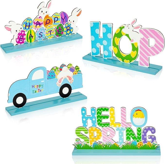 4Pcs Dinosaur Party Decorations Dinosaur Baby Shower Decorations Wooden Table Centerpieces Dino Themed Hatching Soon Baby Shower Decorations Dinosaur Baby Shower Wooden Sign for Baby Shower