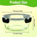 8 Pack Glass Meal Prep Containers, 32oz Round Food Storage Containers with Lids, Leak-Proof Meal Prep Bowls, Glass Food Container for Lunch, Microwave, Dishwasher, Freezer Safe, Black