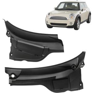 Windshield Wiper Cowl Panel Left & Right Pair Compatible with 2007-2015 Mini Cooper R55 R56 R57, Windshield Vent Grille Cover, Replaces# 51132751209 51132751210