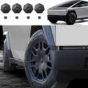 Wheel Hub Center Caps Compatible with Tesla Cybertruck, Hub Center ABS Caps for Cybertruck Accessories (4pces), Only Compatible with All Terrain Tires (Hubcaps + Lug Nut Covers 8 PCS)