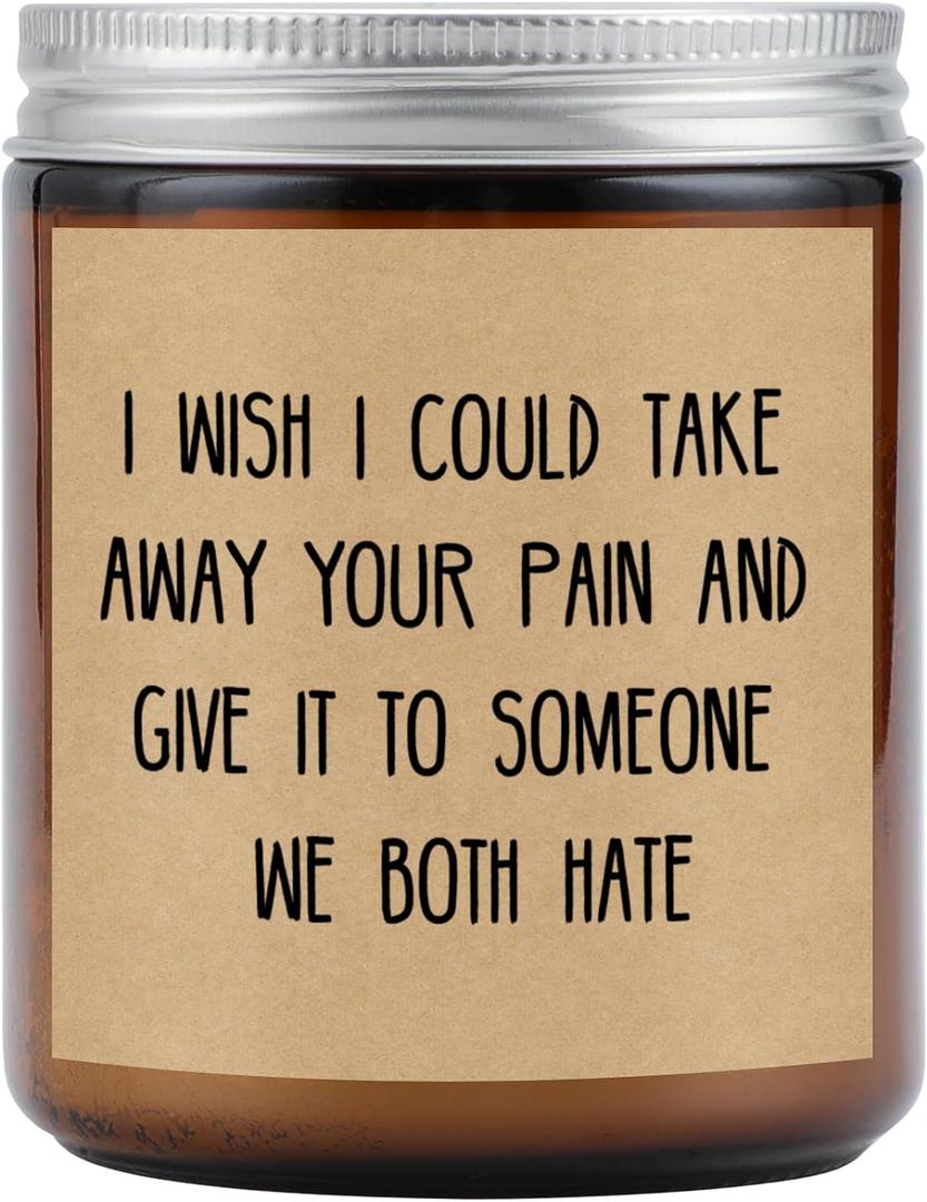 KAAYEE Get Well Gifts for Women Men, Get Well Soon Gift for Women After Surgery, Encouragement Inspirational Gifts for Women Friends Sister Mom, Get Well Lavender Natural Soy Wax 7OZ Scented Candles (Brown)