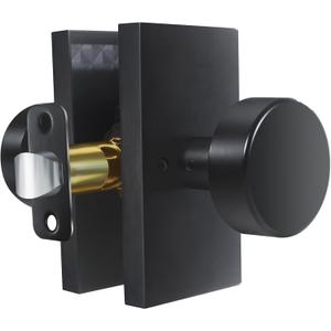 Matte Black Door Knobs Interior, Black Modern Door HandlesPassage Door Knobs for Closet Hall